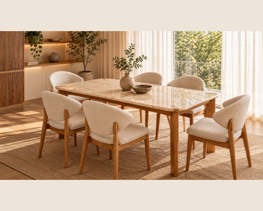 Solara Oak Six Dining Set