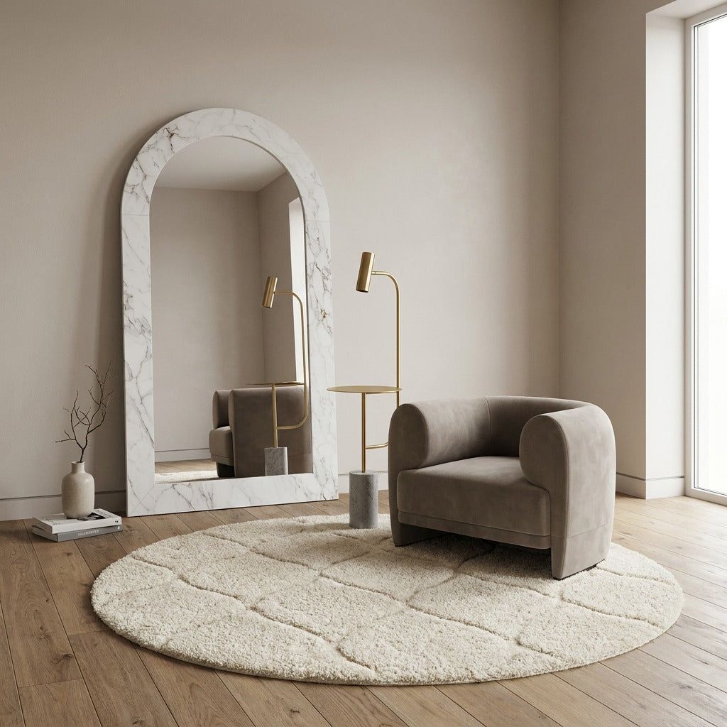 Amelia Marble Floor Mirror