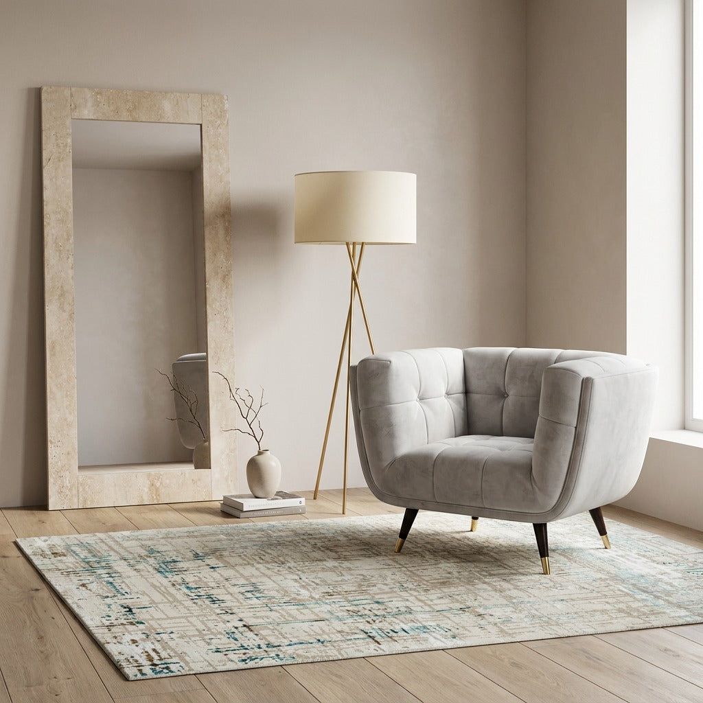 Annabelle Travertine Floor Mirror