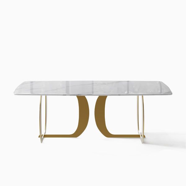 Art Deco Marble Curved Base Dining Table