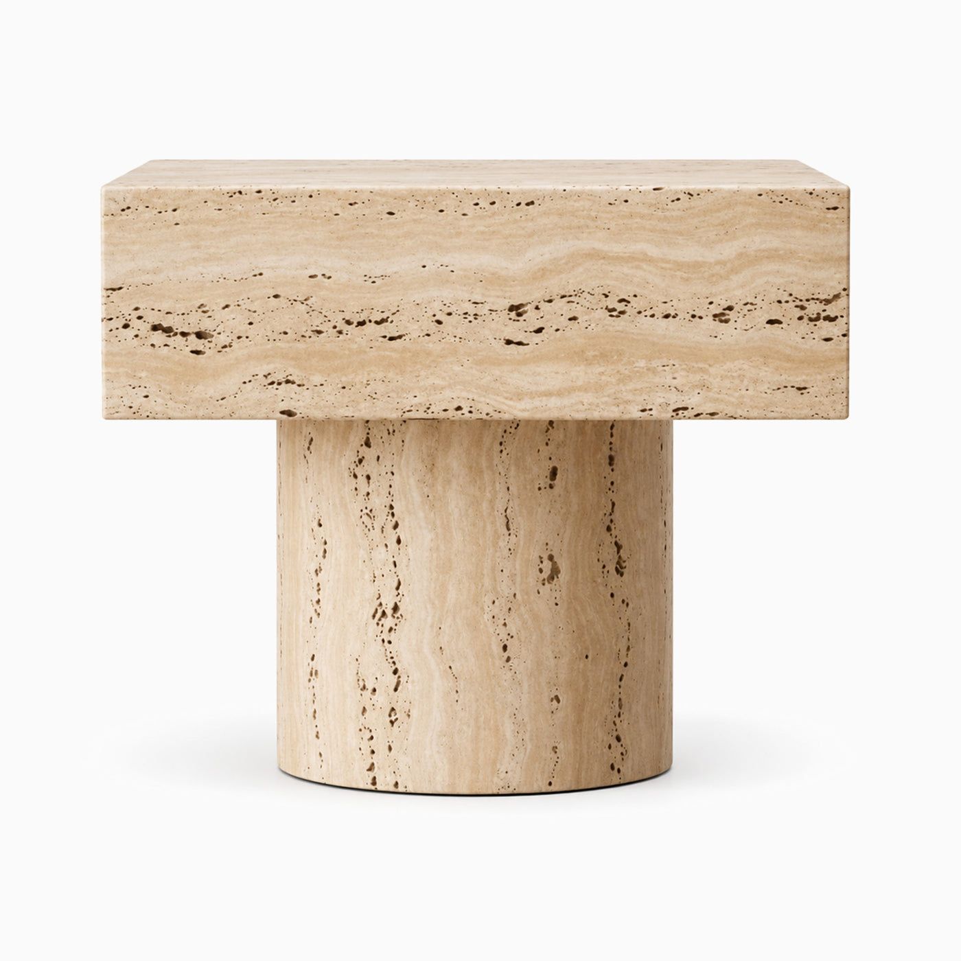 Iris Cream Travertine Side Table