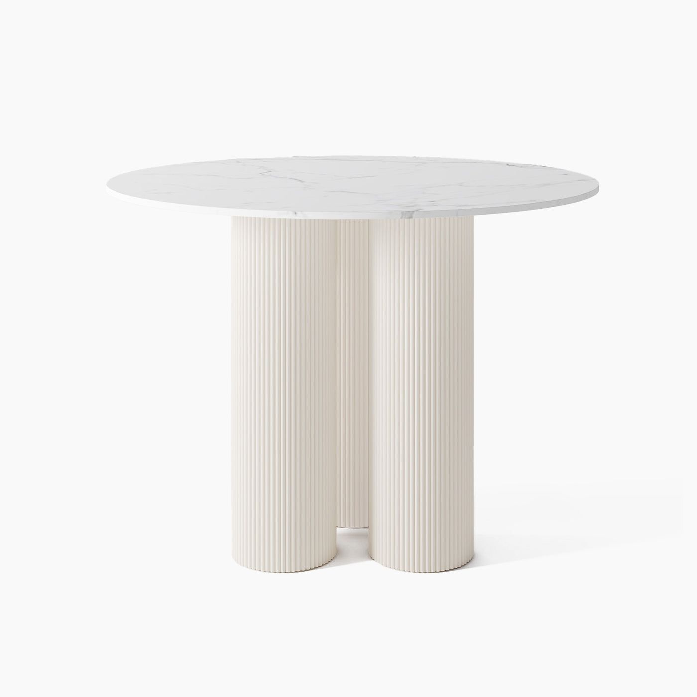 Lyon Marble Fluted Pedestal Dining Table
