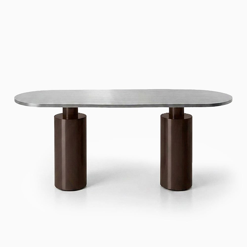 Noé Steel Twin Column Dining Table